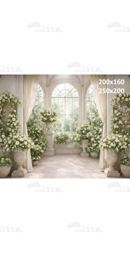 Tło fotograficzne „Elegancka oranżeria w bieli” | E865